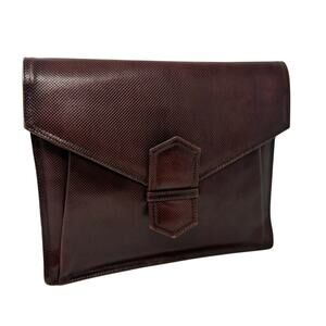 Bottega Veneta Vintage Leather Clutch – Brown & Maroon Two-Tone Bag